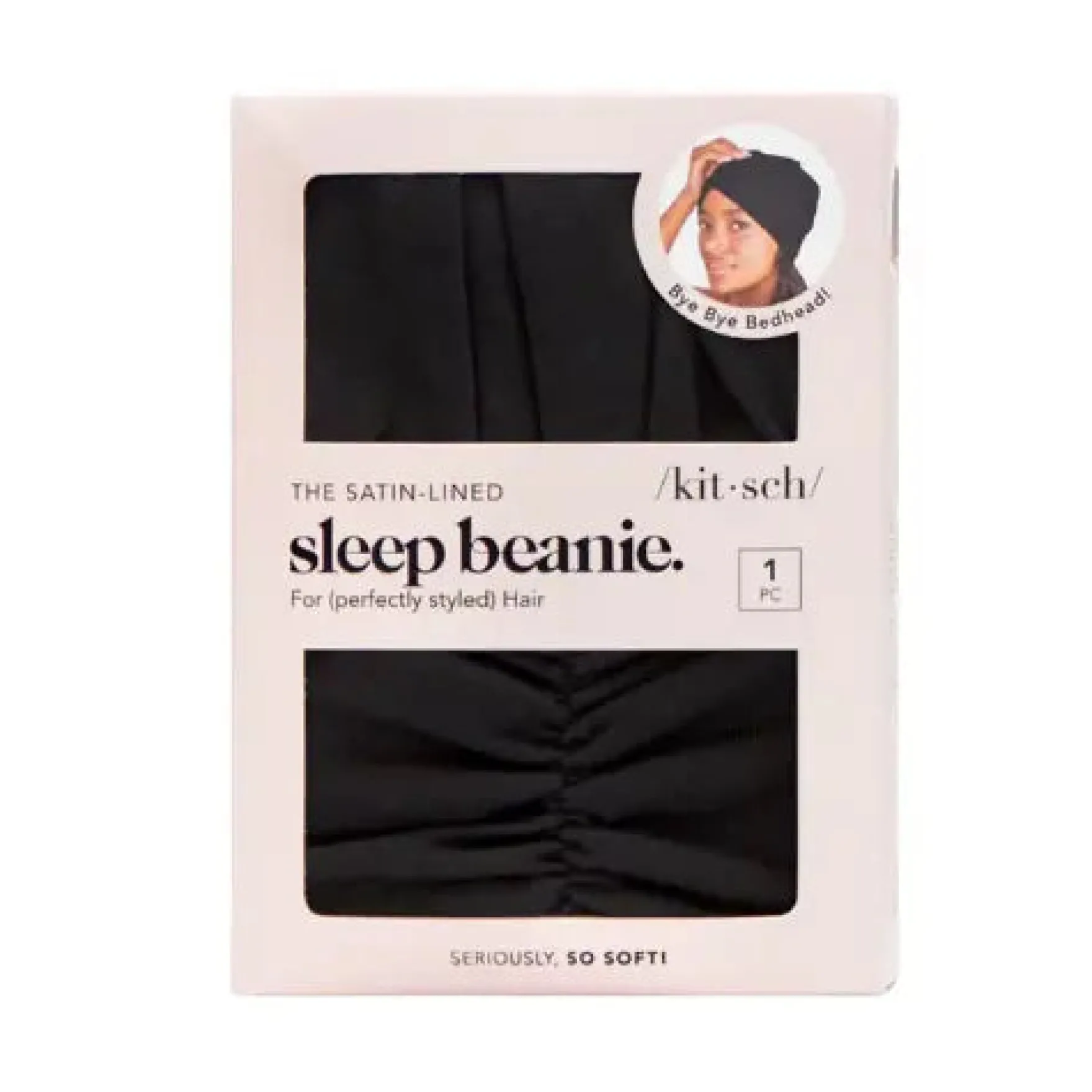 Sleep Beanie With Satin Lining Black