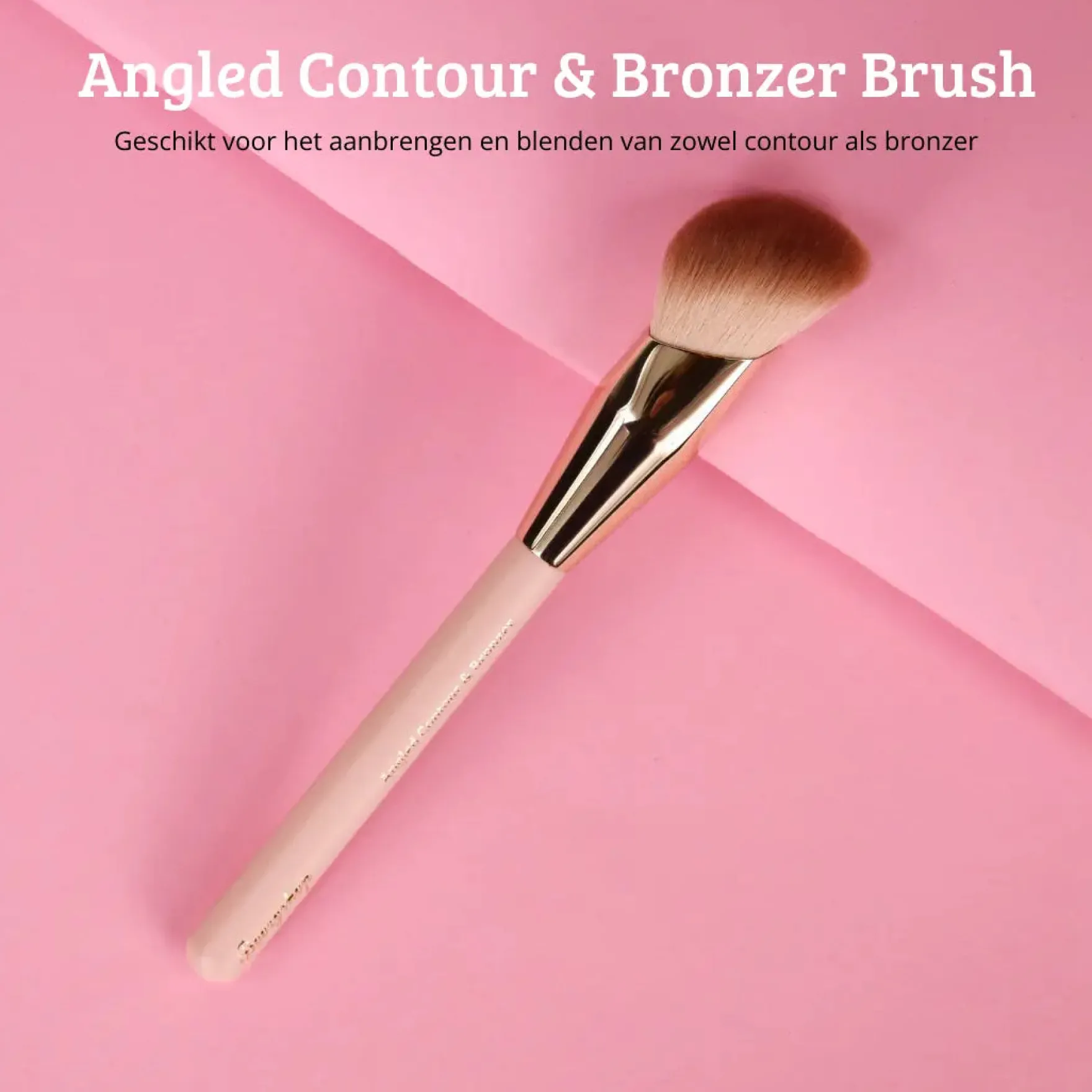 Soft Pink & Gold Angled Contour & Bronzer Brush