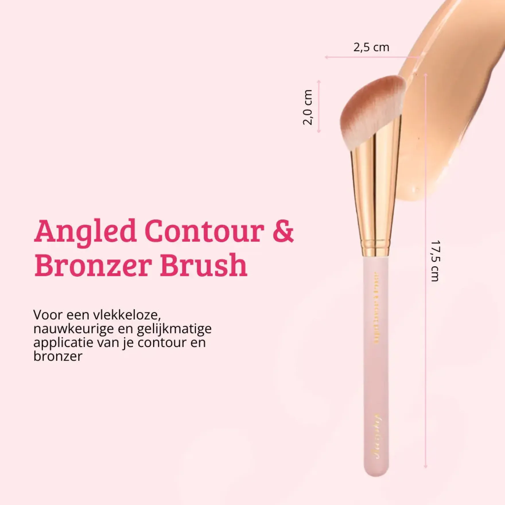 Soft Pink & Gold Angled Contour & Bronzer Brush