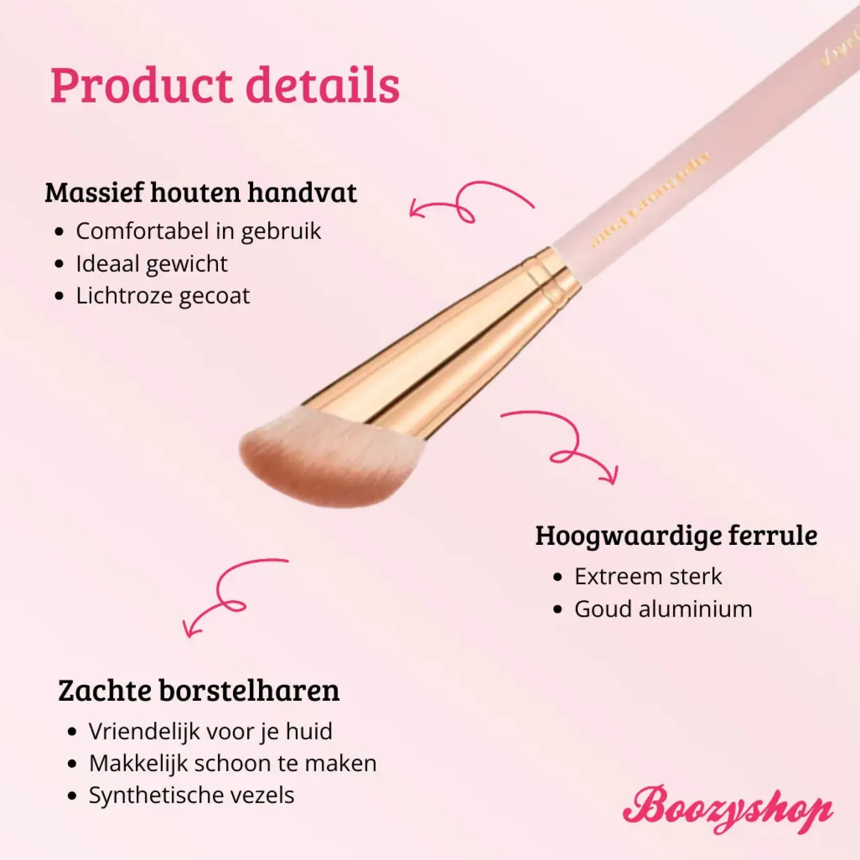 Soft Pink & Gold Angled Contour & Bronzer Brush
