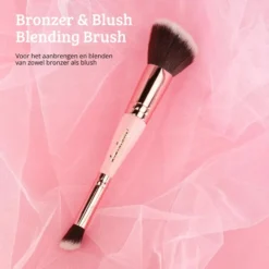 Soft Pink & Gold Bronzer & Blush Blending Brush