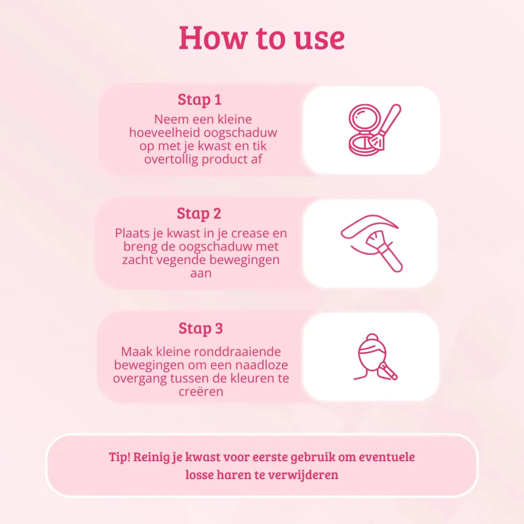 Soft Pink & Gold Crease Blender Brush