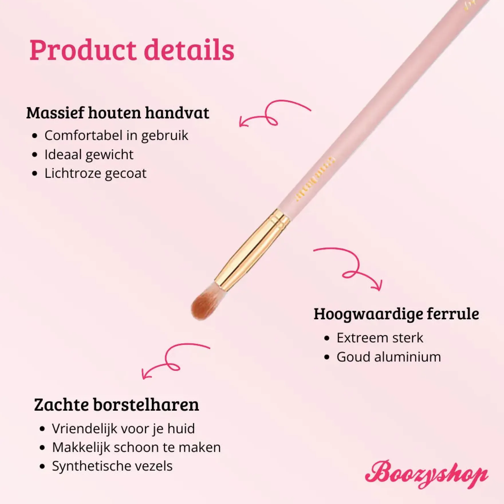 Soft Pink & Gold Crease Blender Brush