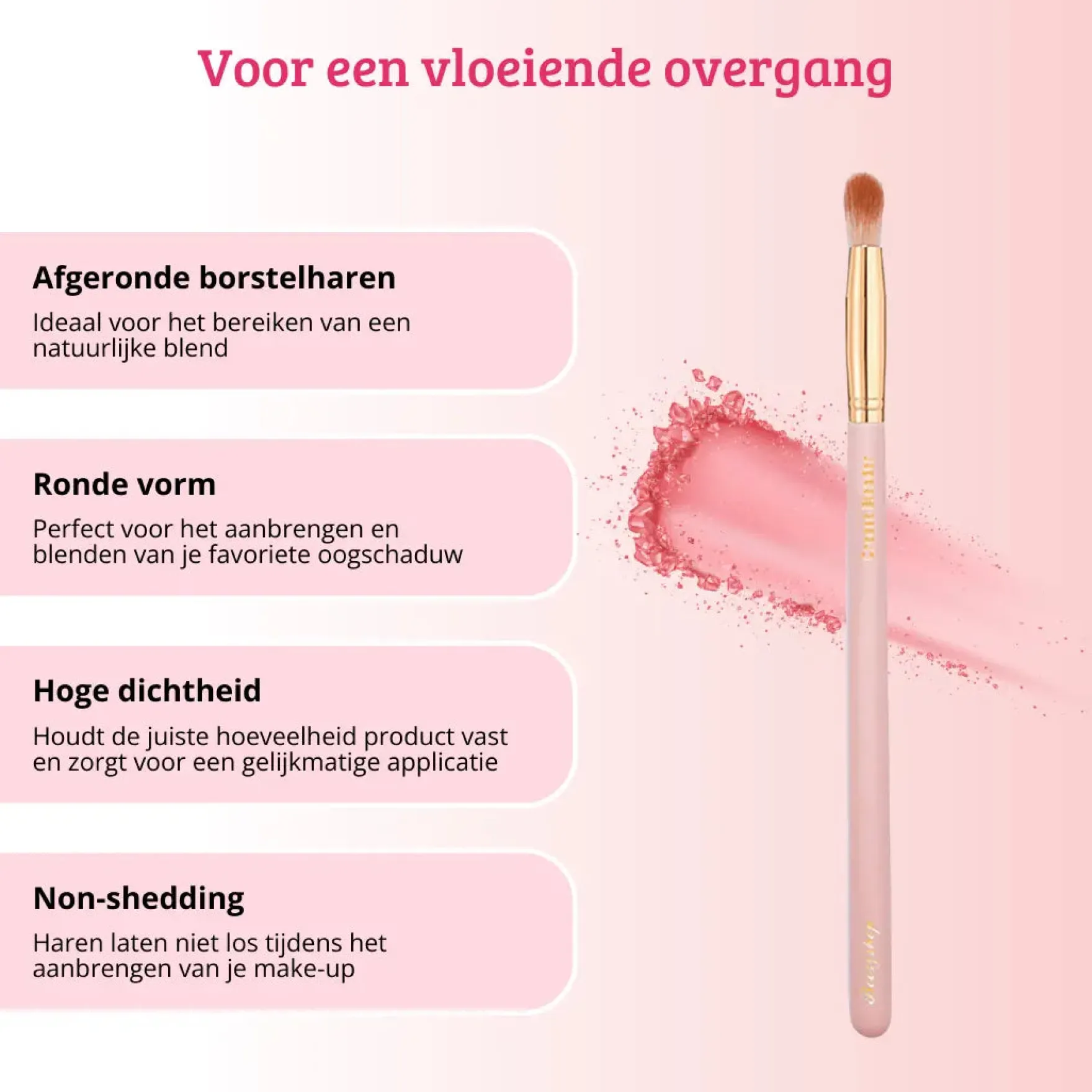 Soft Pink & Gold Crease Blender Brush