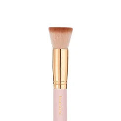 Soft Pink & Gold Flat Top Buffing Brush