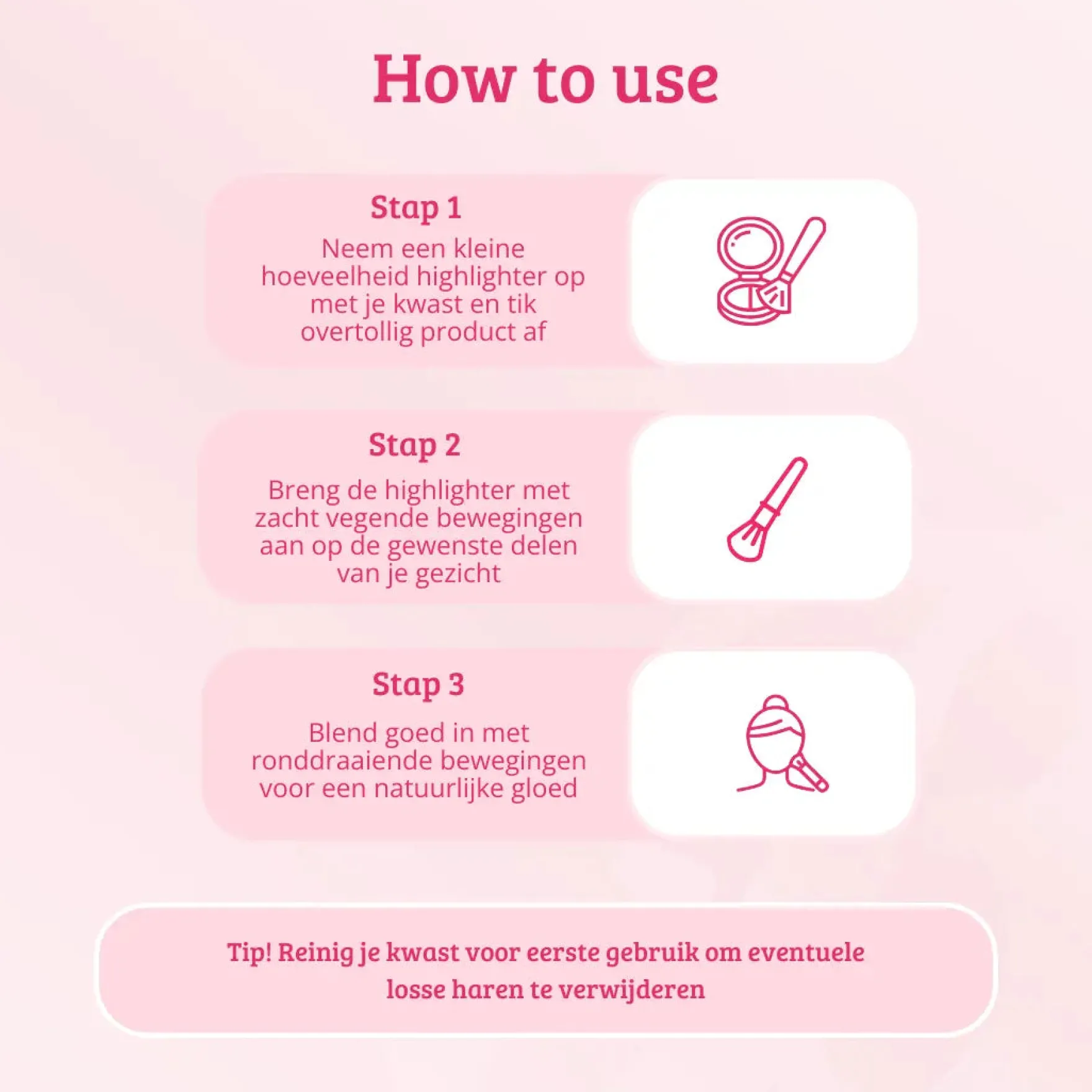 Soft Pink & Gold Highlighter Brush