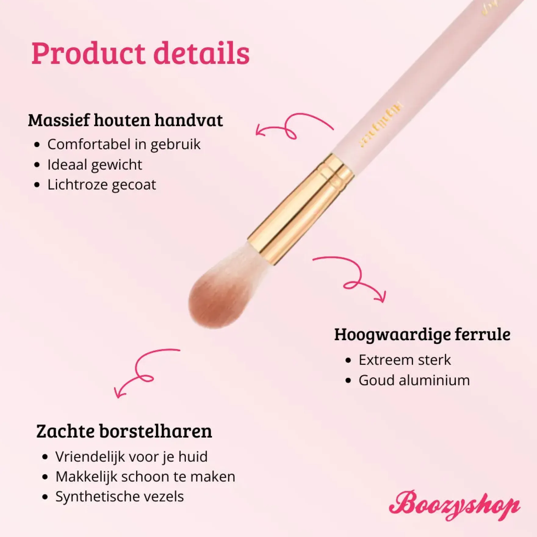 Soft Pink & Gold Highlighter Brush