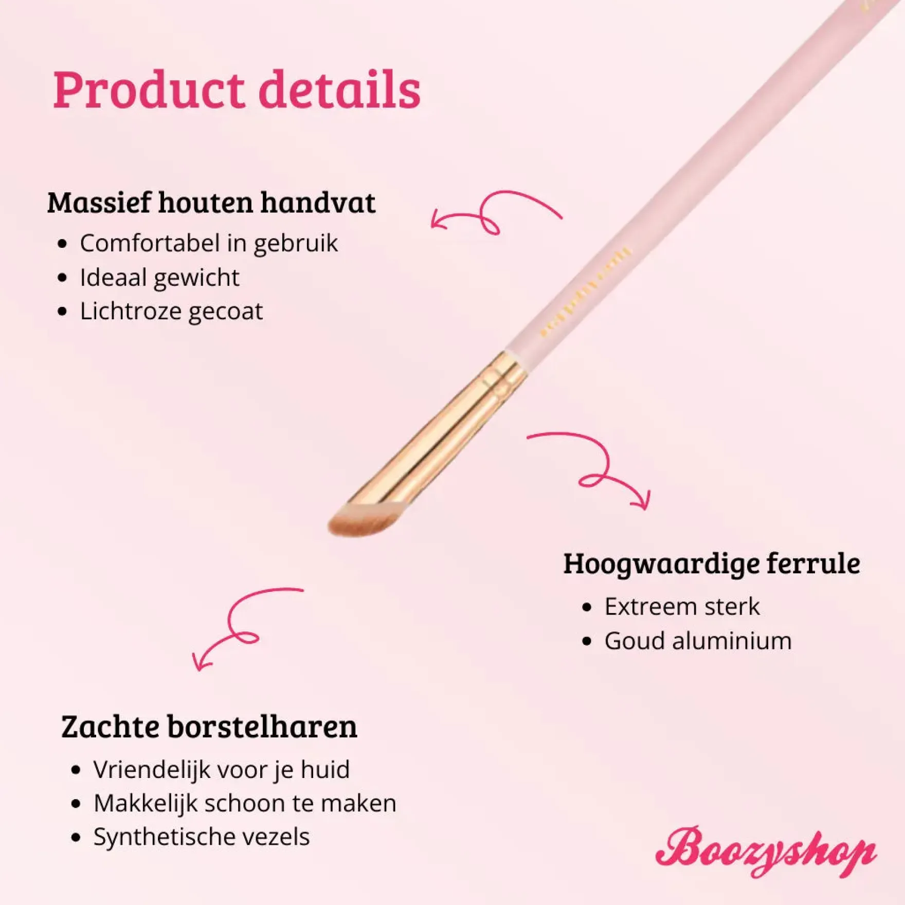Soft Pink & Gold Rounded Angled Brow & Liner Brush