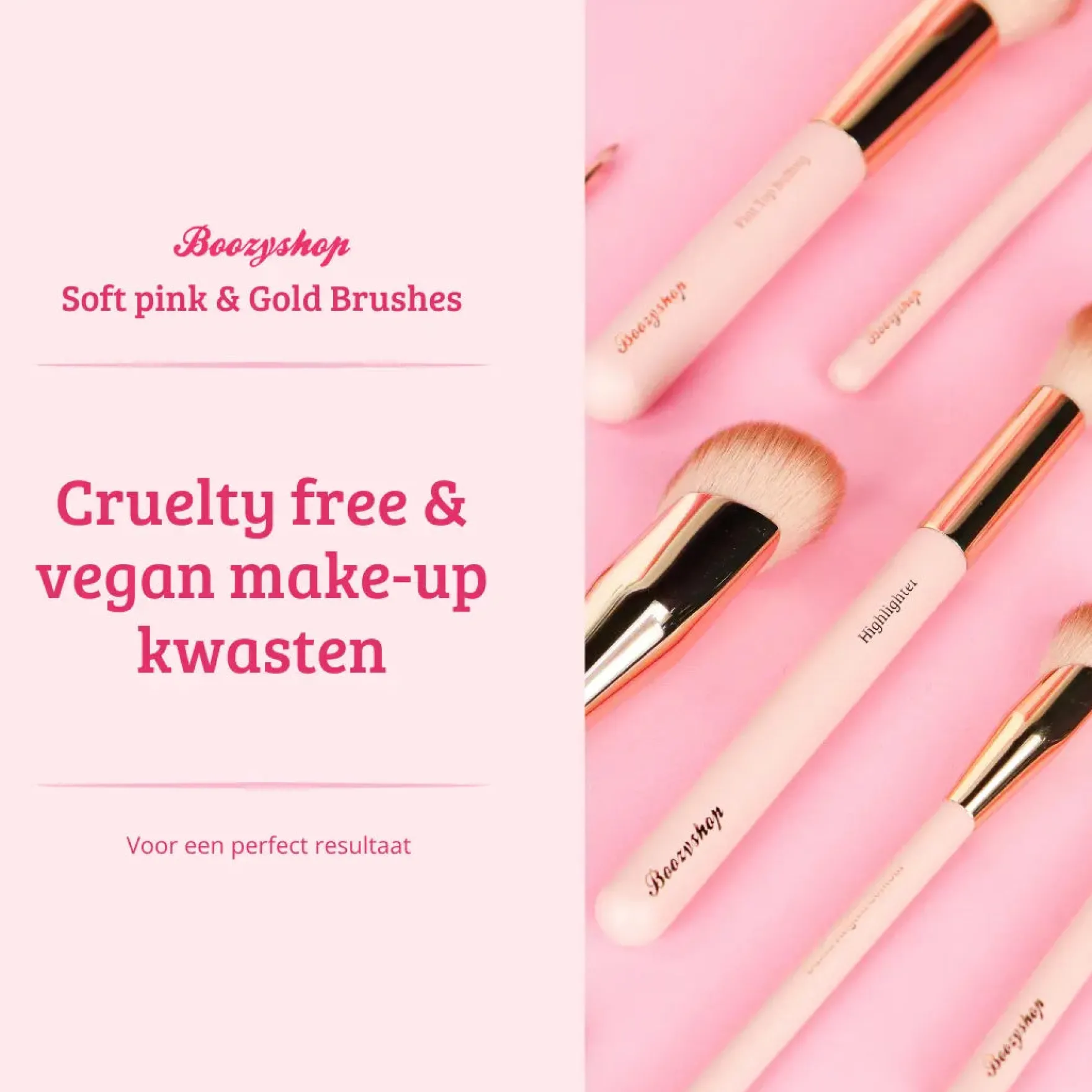 Soft Pink & Gold Small Angled Contour Brush