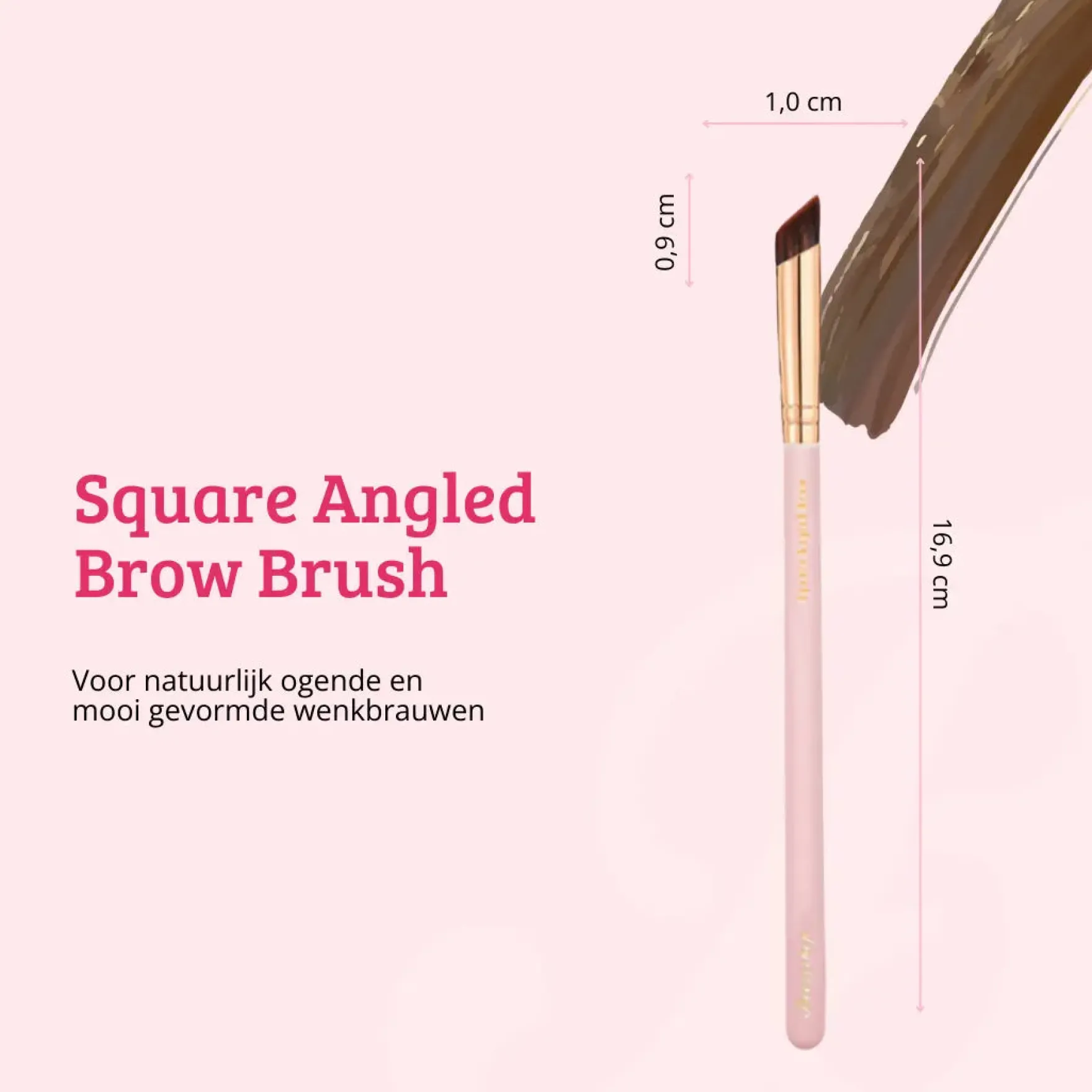 Soft Pink & Gold Square Angled Brow Brush