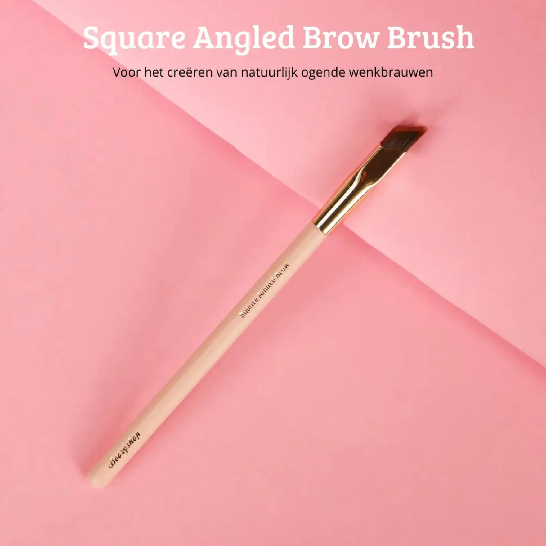 Soft Pink & Gold Square Angled Brow Brush