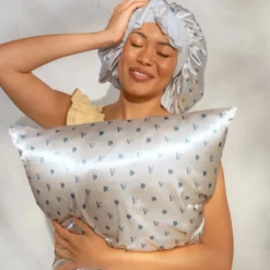 Standard Satin Pillowcase Pearlized Cream & Coastal Blue