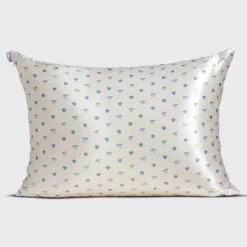 Standard Satin Pillowcase Pearlized Cream & Coastal Blue