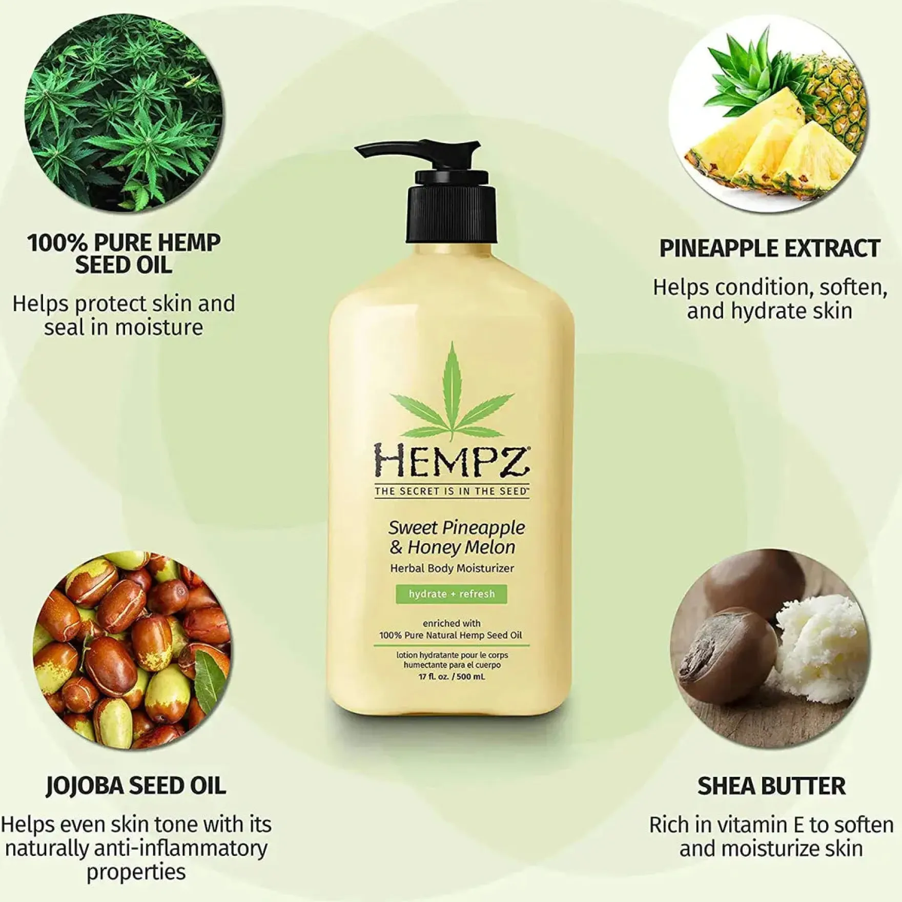 Sweet Pineapple & Honey Melon Herbal Body Moisturizer 500 ml.