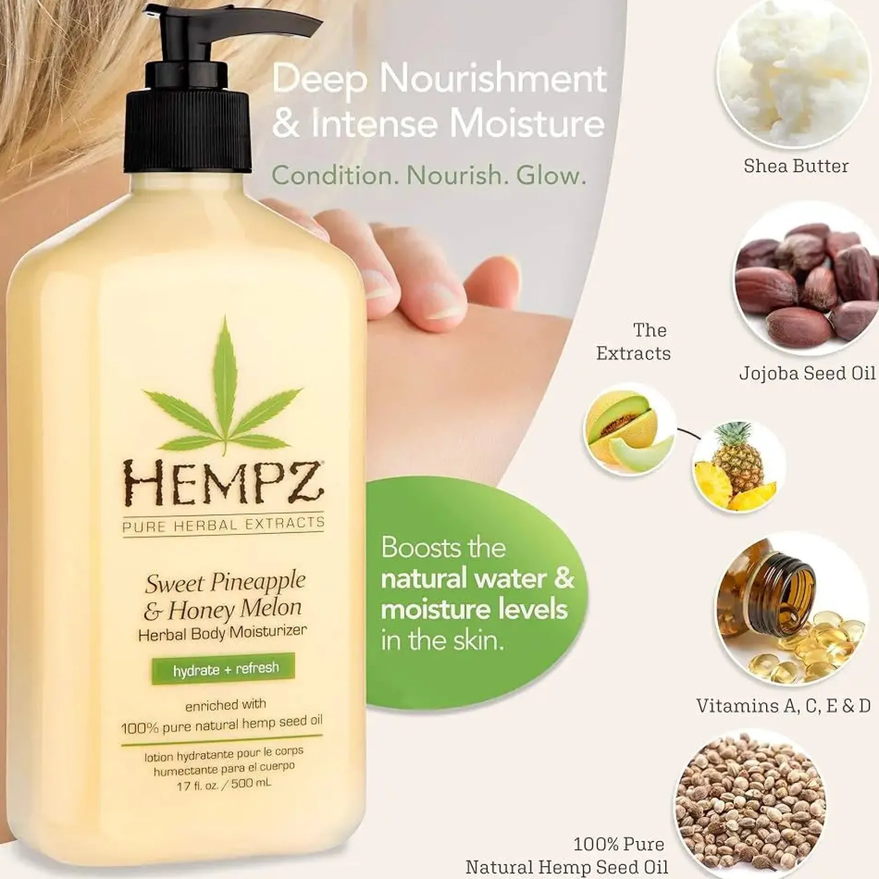 Sweet Pineapple & Honey Melon Herbal Body Moisturizer 500 ml.