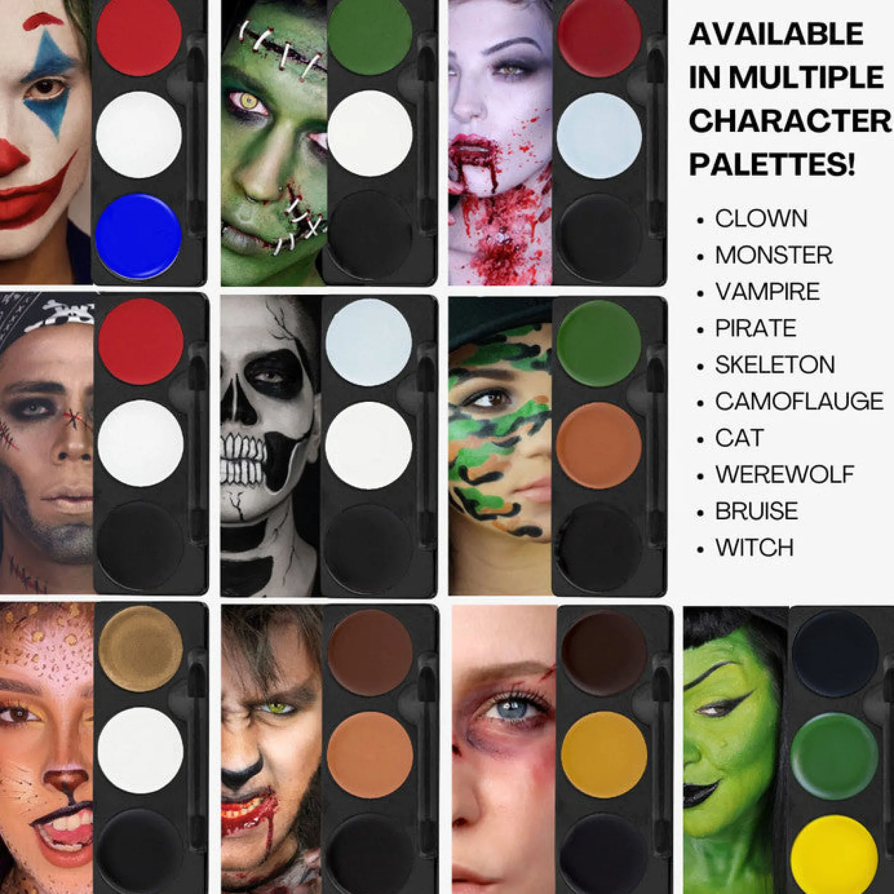 Tri-Color Makeup Palette Skeleton