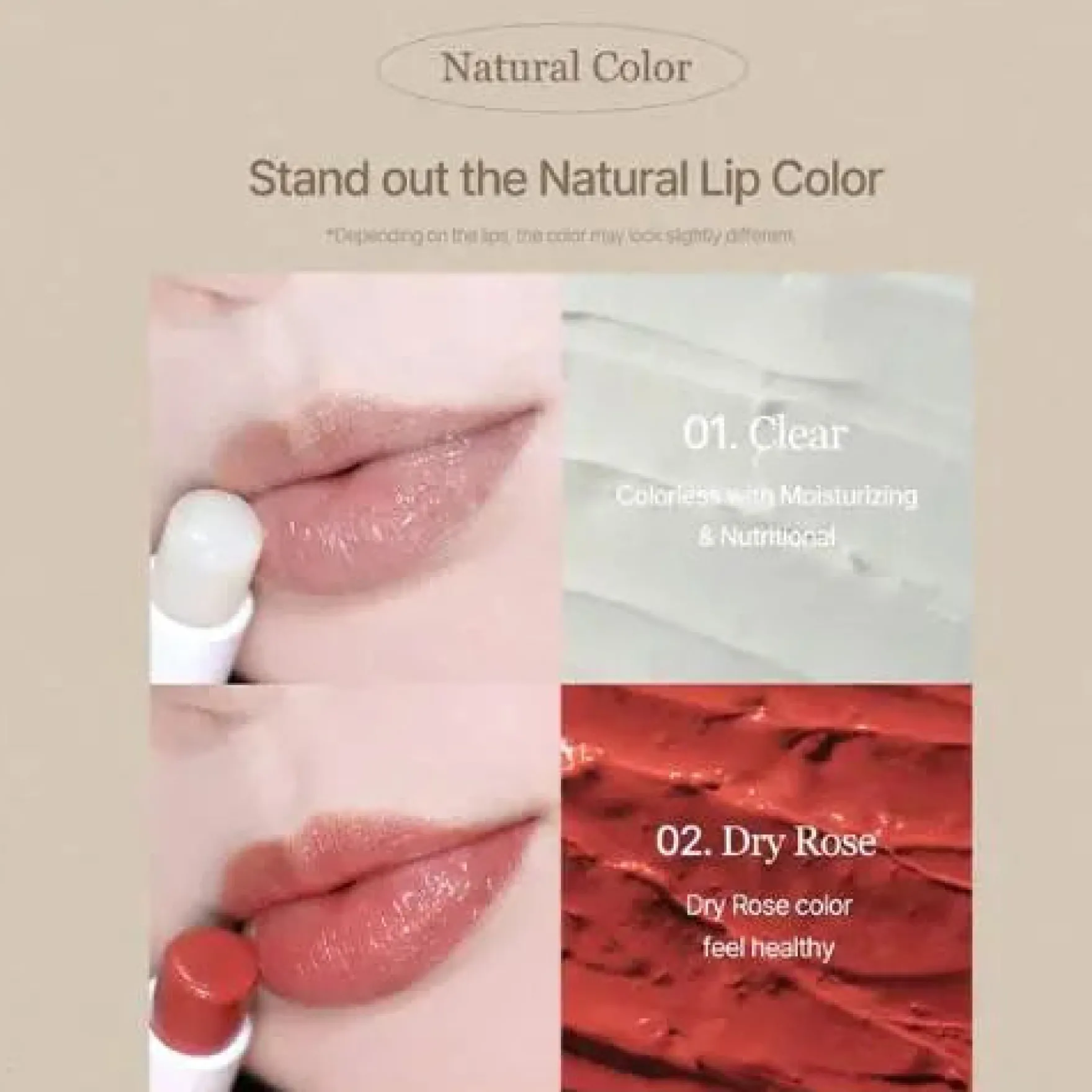 Vegan Melting Lip Balm 02. Dry Rose