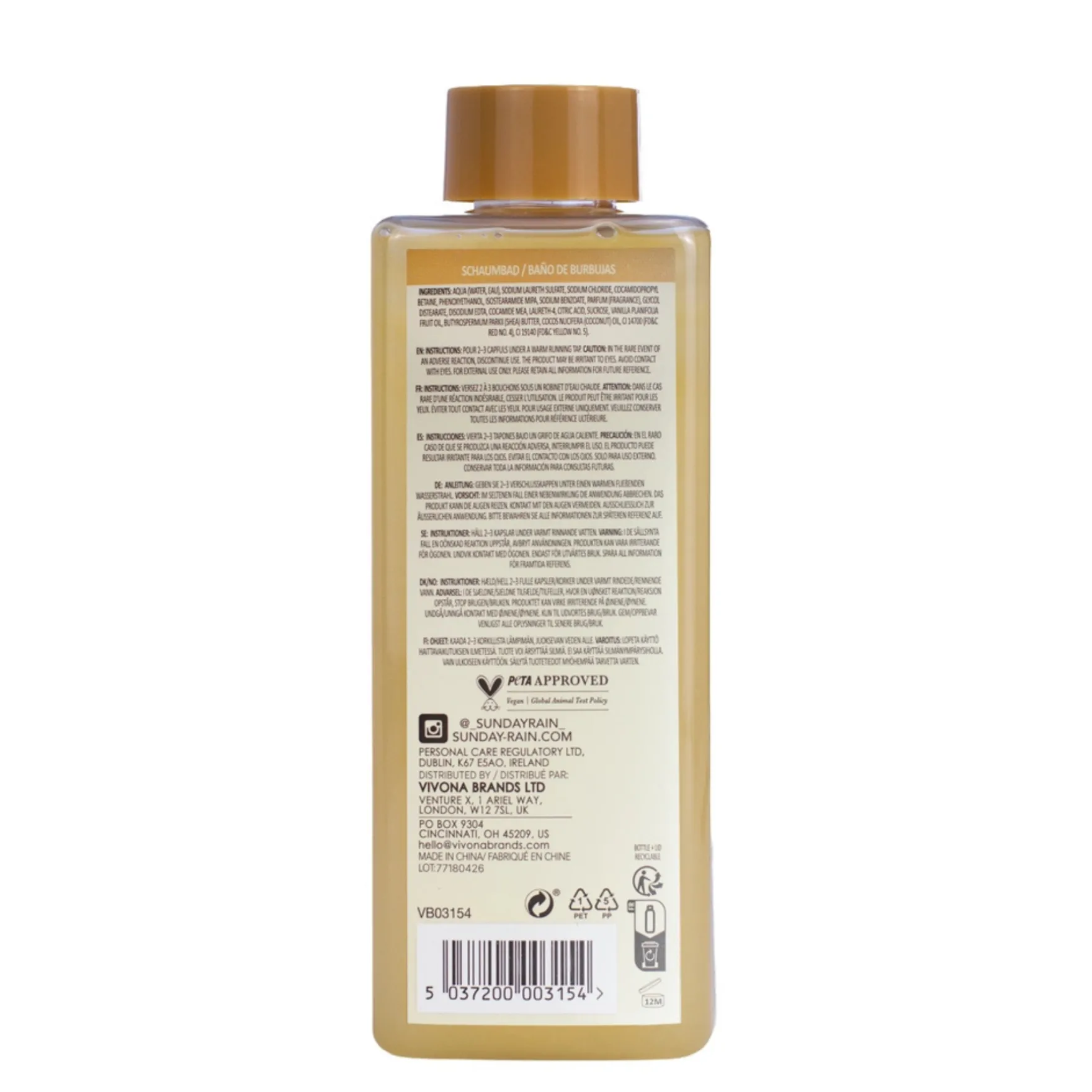 Warm Vanilla Sugar Bubble Bath 520 ml.