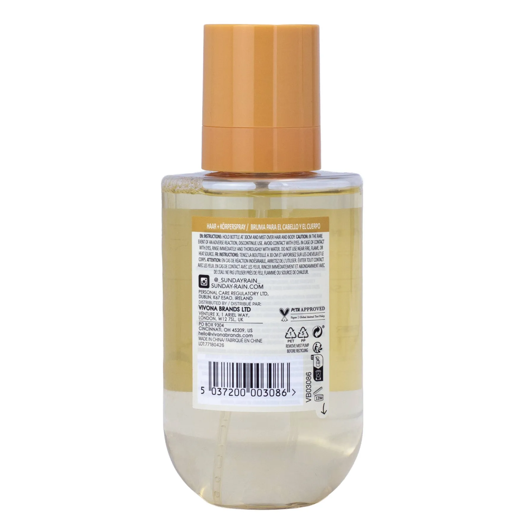 Warm Vanilla Sugar Hair + Body Mist